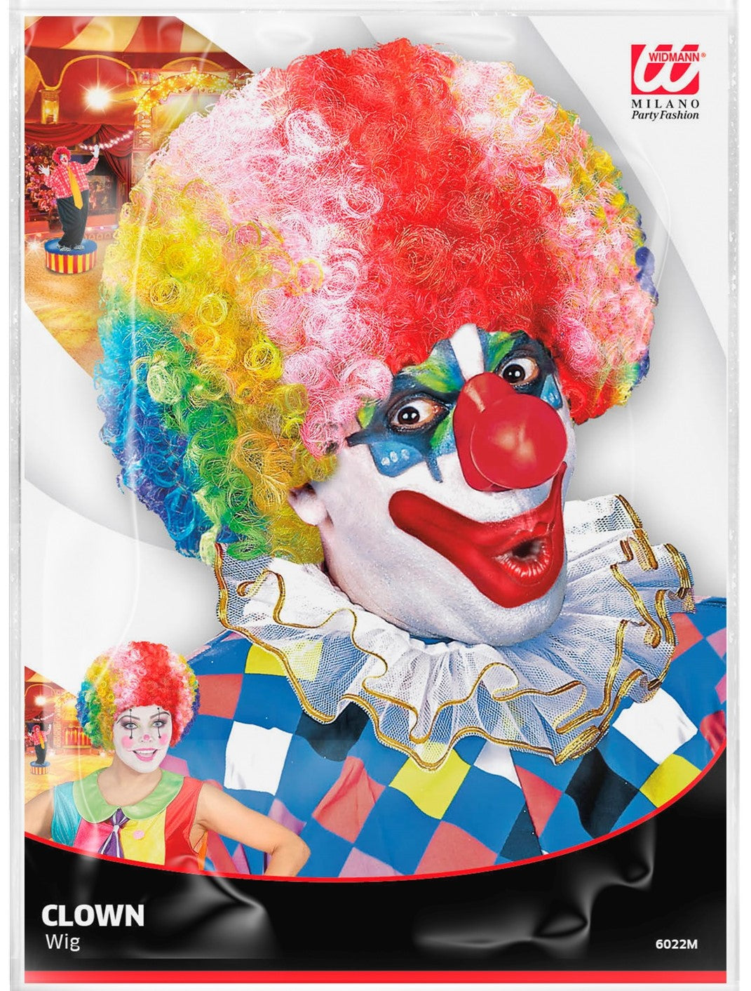 Perücke Clown multicolor