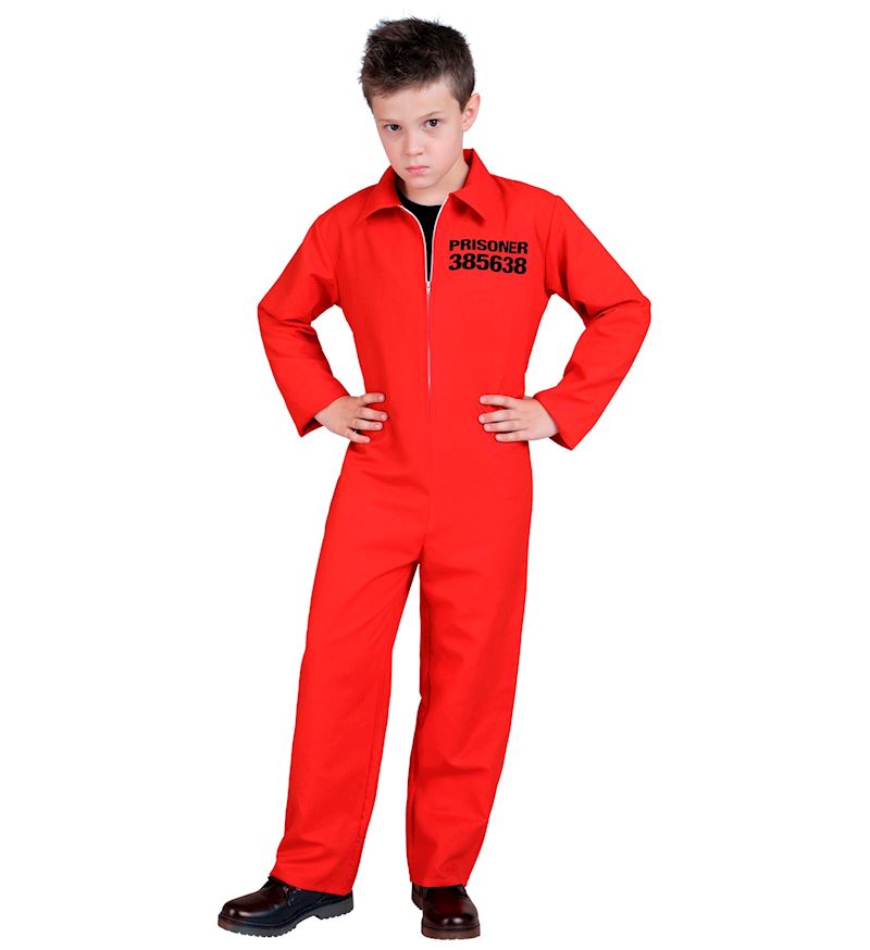 Kostüm Häftling Overall rot