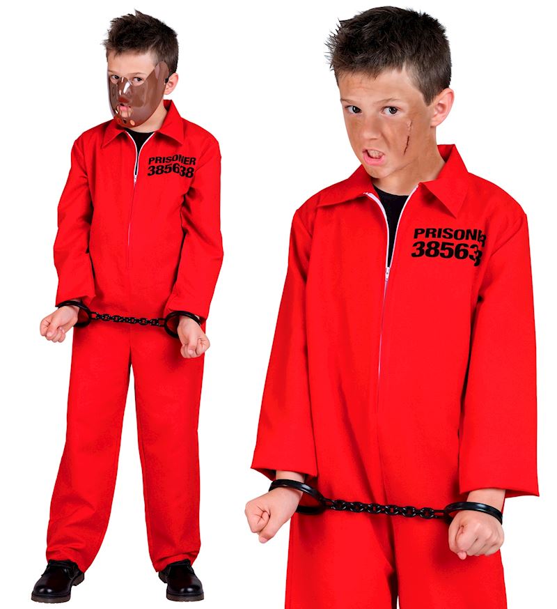 Kostüm Häftling Overall rot