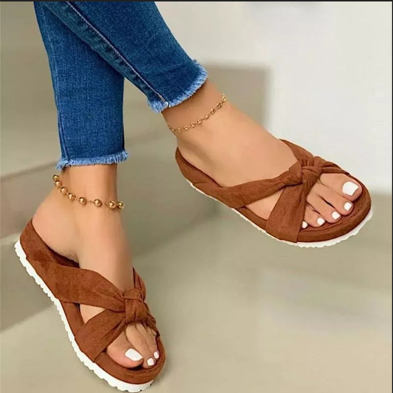 Plattform-Slipper mit Schleife aus Wildleder – Bild 2 | LuxeStyle