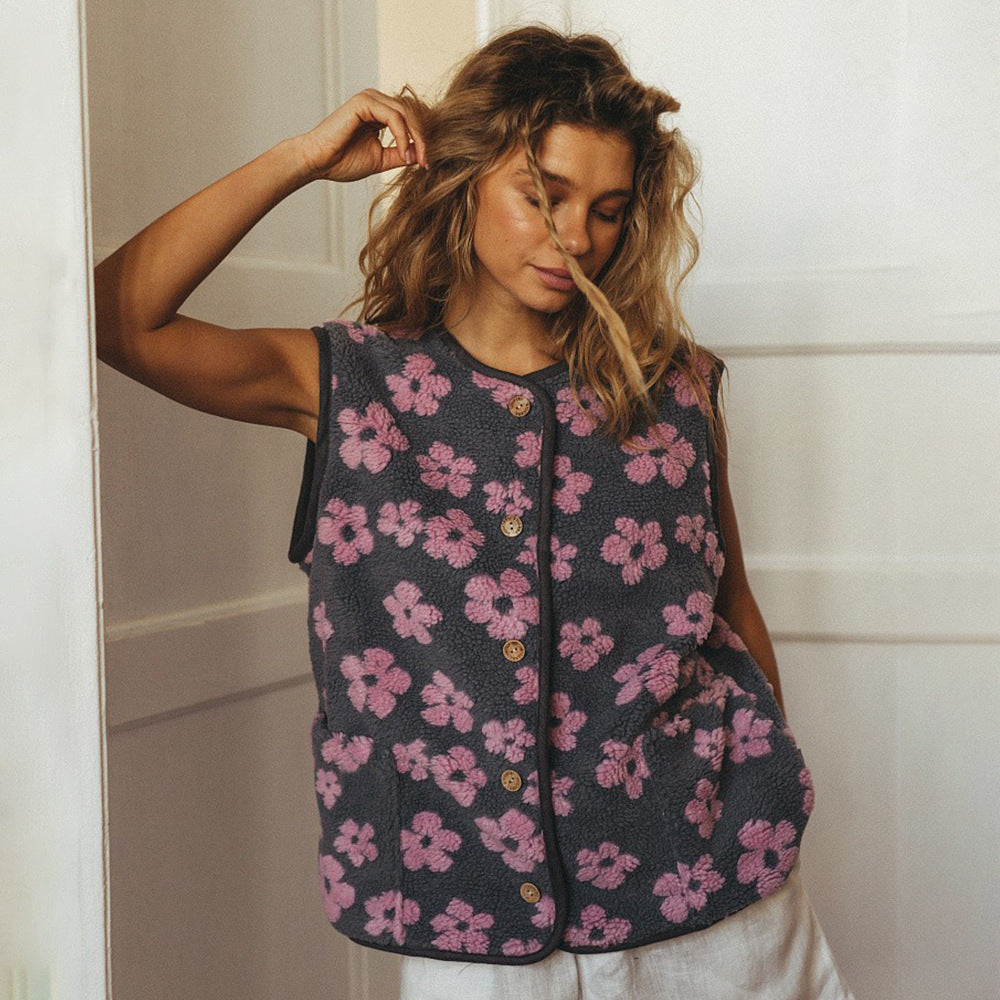 Fleece Cardigan Weste für Damen