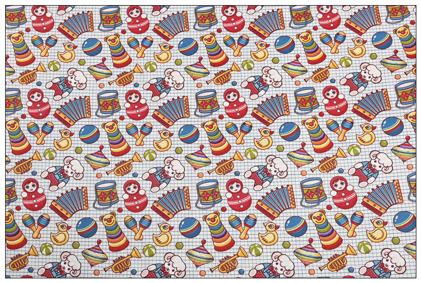 Retro Baumwollstoff mit Spielzeug-Print – Bild 1 | LuxeStyle