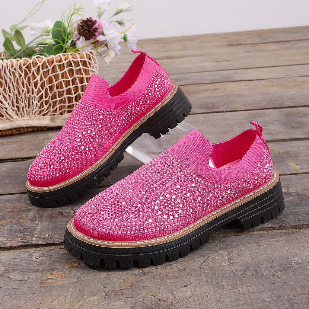 Glitzer-Sneaker mit Chunky Heel