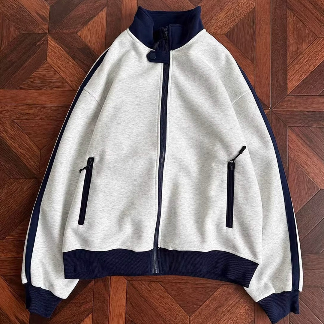 Cardigan Hoodie mit Stehkragen