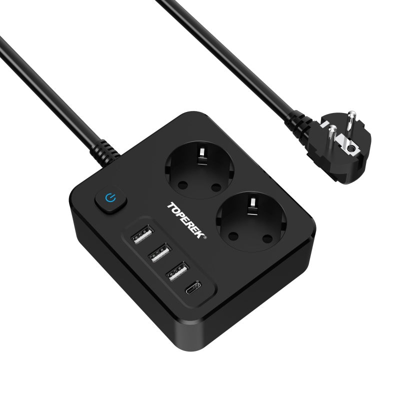 Steckdosenadapter, Schwarz