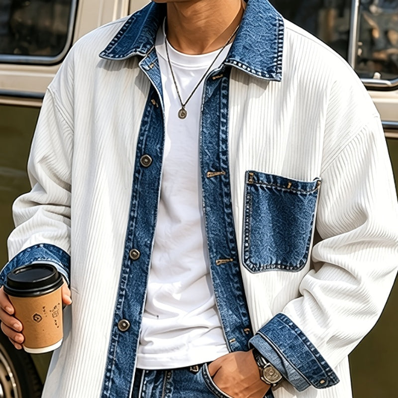 Design-inspirierter Denim-Lapel-Mantel