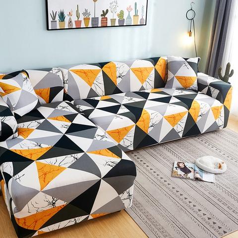 Elastischer Sofaüberzug Kaleidoskop-Muster – Bild 6 | LuxeStyle