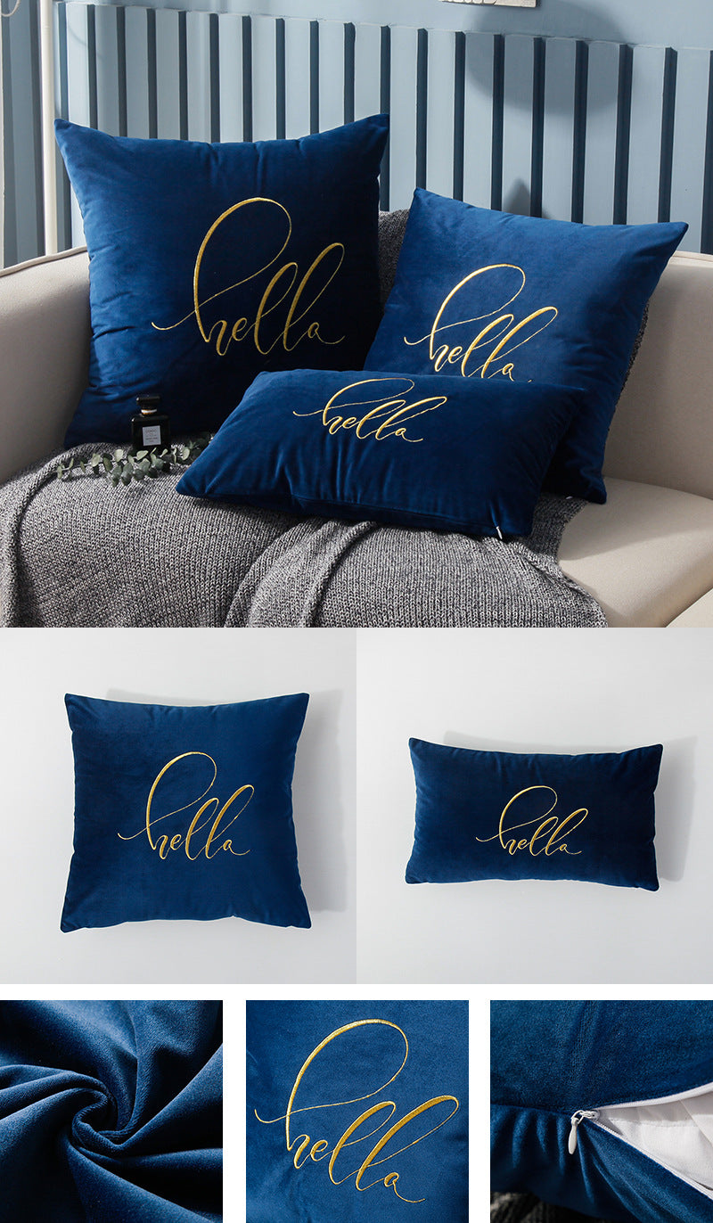 Samtkissen mit Goldfaden-Stickerei – Bild 8 | LuxeStyle
