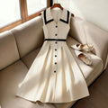 Farbkasten-ärmelloses französisch-chic Damenkleid