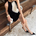 Ärmelloses Casual Patchwork-Kleid für Damen