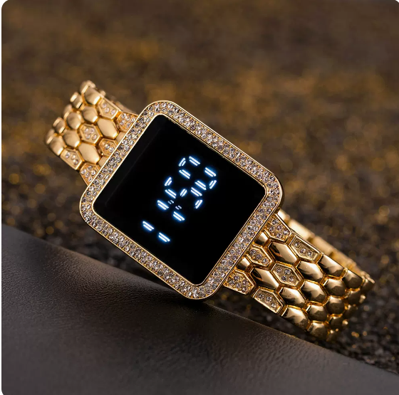 Digitale Damenuhr mit Stahlband – Bild 5 | LuxeStyle