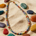 Boho-Choker Samsara 7-Chakra Heishi-Perlen Naturstein