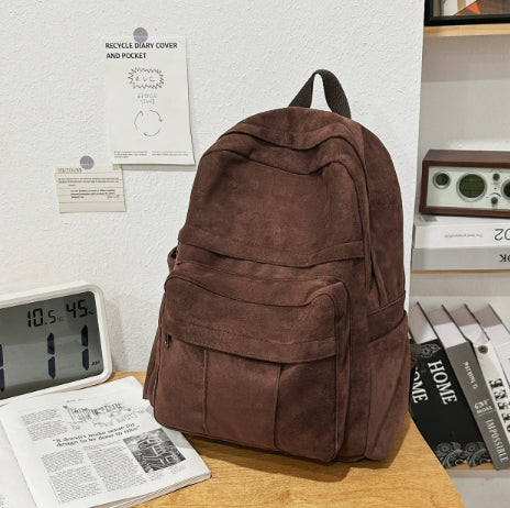 Canvas Schulrucksack mit Reissverschluss