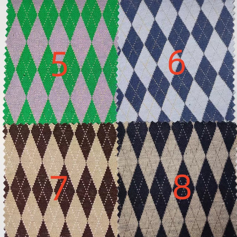 Jacquard Strickstoff mit Schachbrettmuster – Bild 5 | LuxeStyle