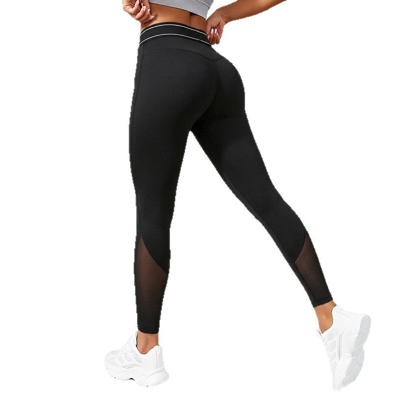 Mesh-Panel Sport Leggings für Damen