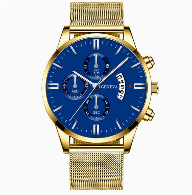 Herren Business Quarzuhr mit Edelstahl-Armband