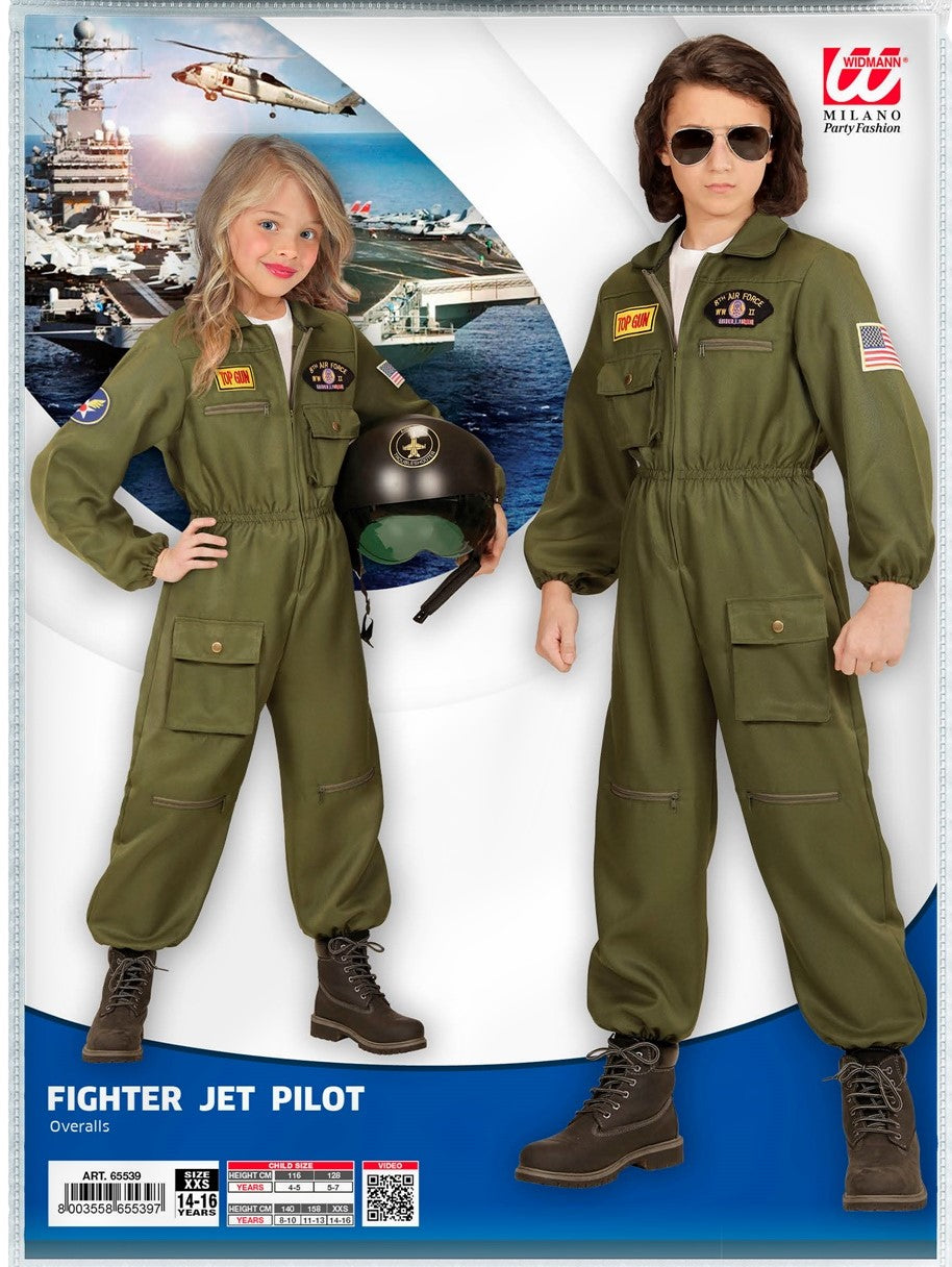 Kostüm Kampfjet Pilot Overall · Gr. 164cm
