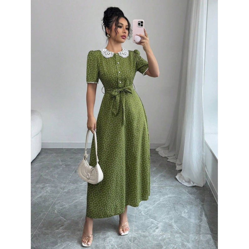 A-Linien-Kleid mit Rüschenkragen – Bild 7 | LuxeStyle