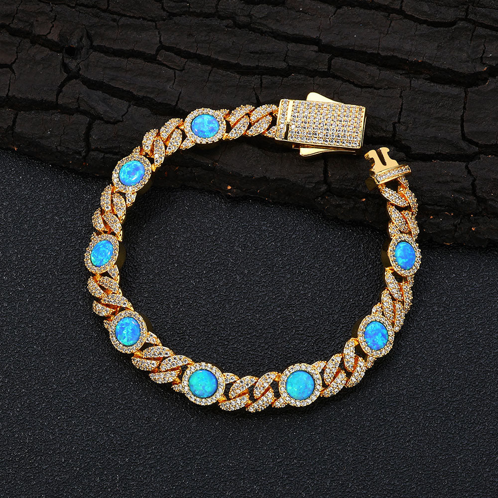 Cuban Armband mit blauem Zirkonia – Bild 7 | LuxeStyle