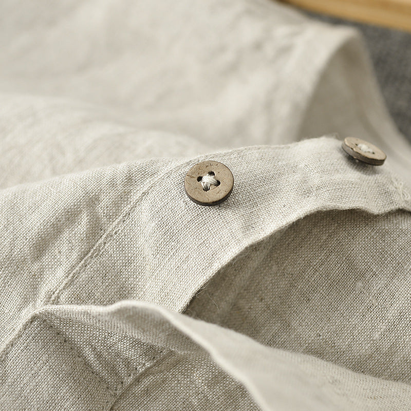 Leinen-T-Shirt mit Rundhals und 3/4-Ärmeln – Bild 4 | LuxeStyle