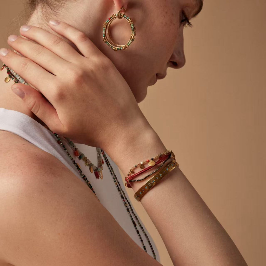 Armband mit Naturstein, handgewoben – Bild 4 | LuxeStyle