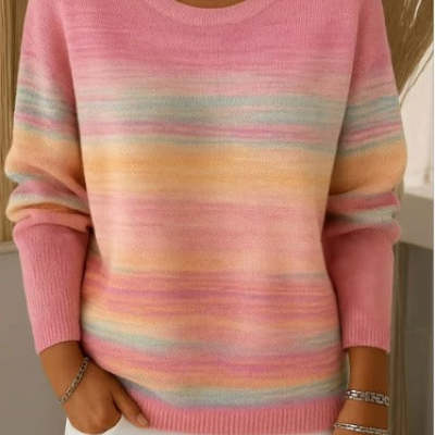 Pullover-Top mit Pflanzen- und Blumenmuster