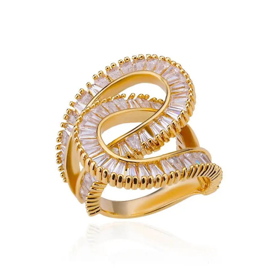 Verstellbarer Zirkonia-Ring mit Kristallen – Bild 3 | LuxeStyle