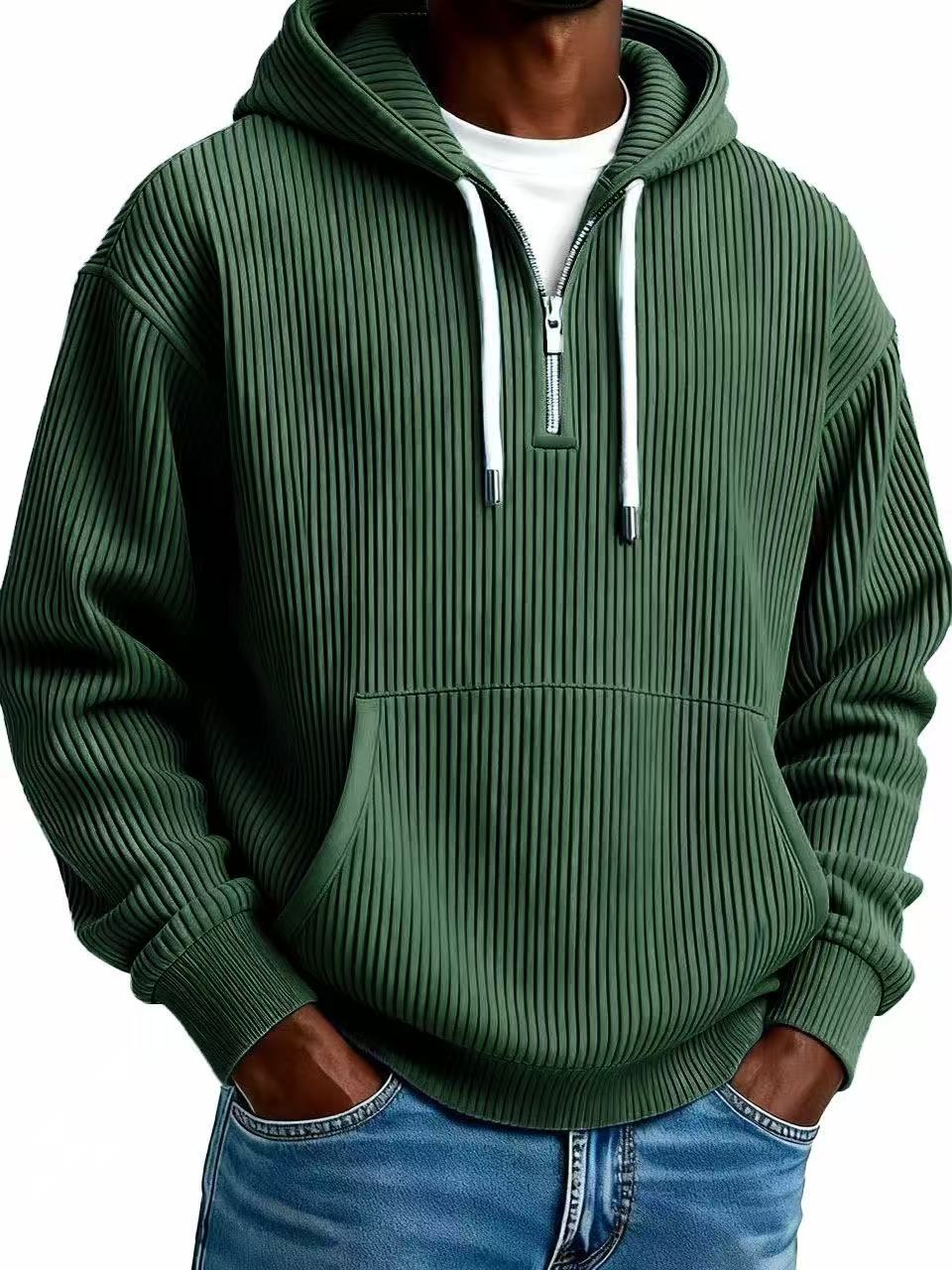 Herren Corduroy Hoodie Langarm