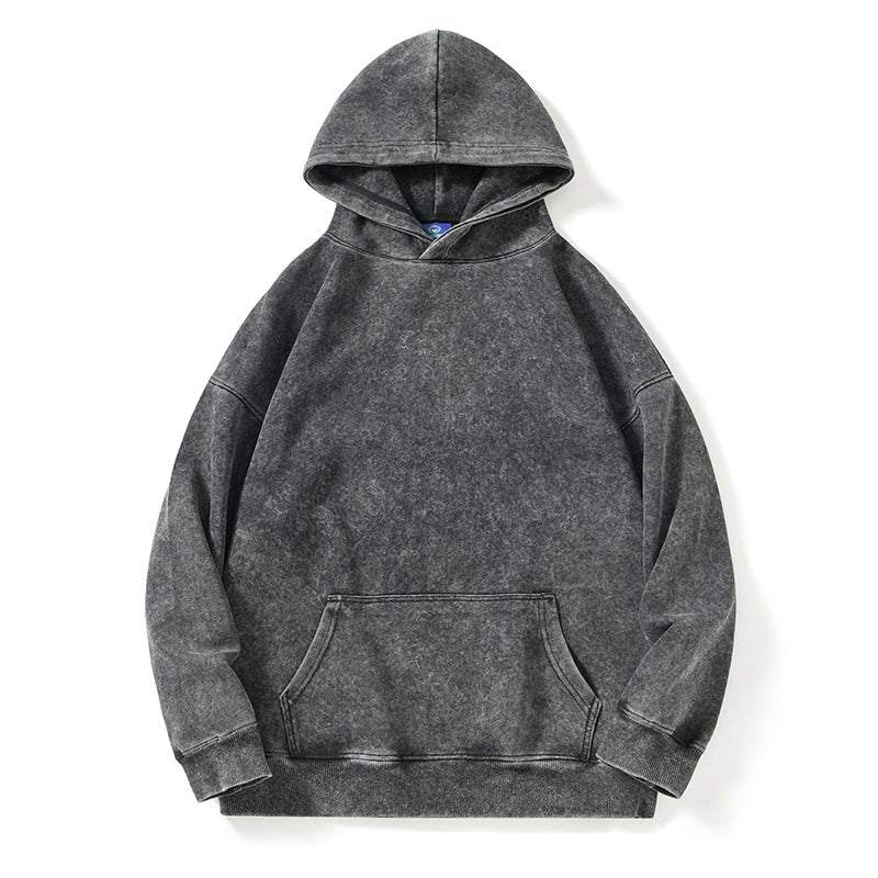 Samt-Pullover mit Kapuze