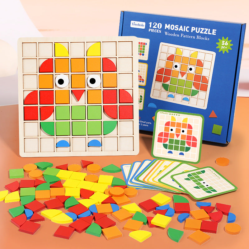 Holz Mosaik 3D-Puzzle Bausteine für Kinder – Bild 2 | LuxeStyle