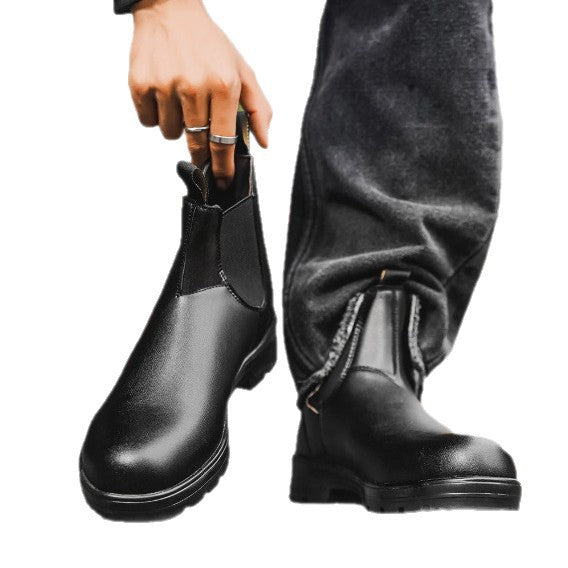 Retro-Ankle Boots mit klobiger Sohle