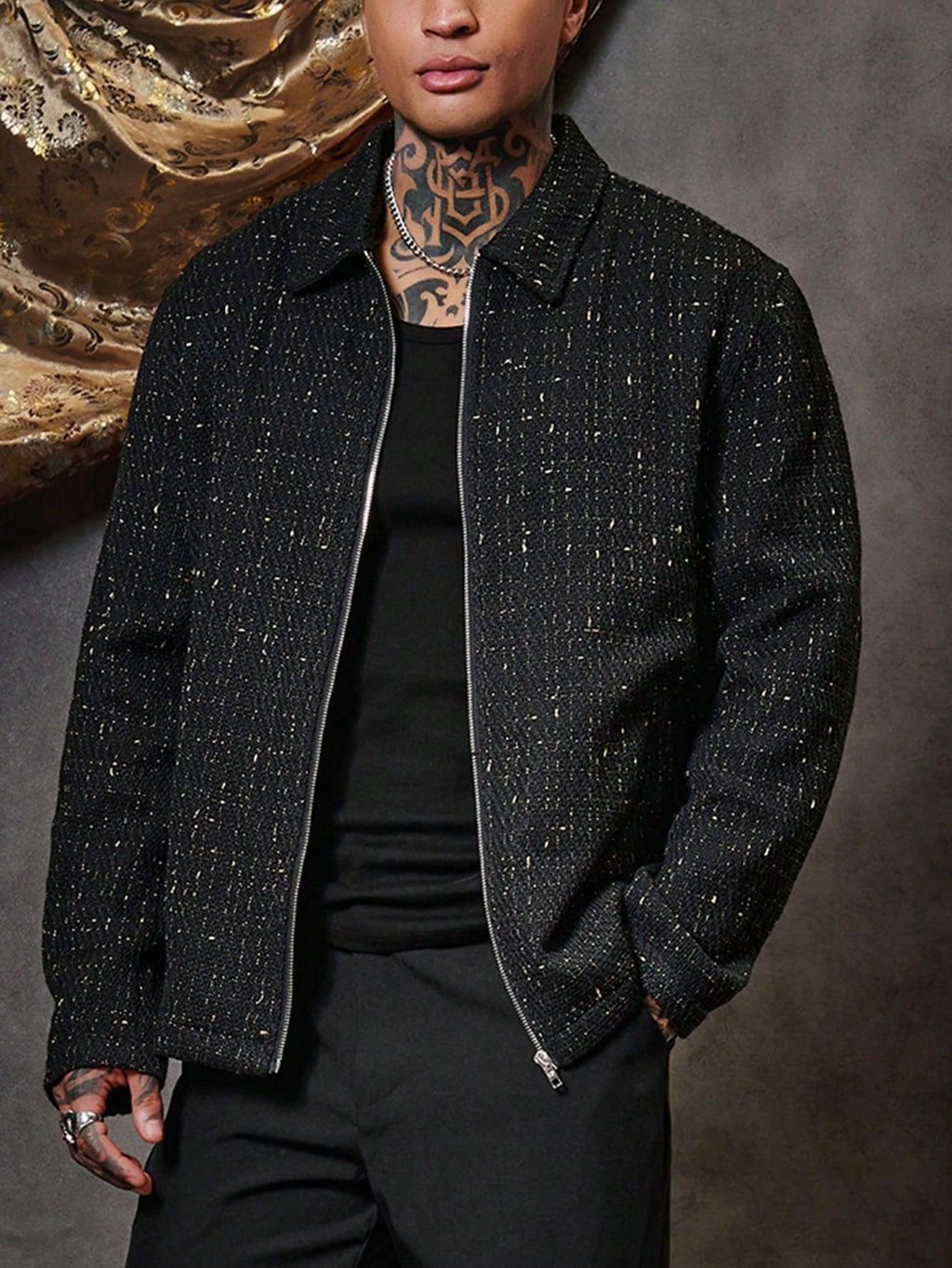 Herren Lapel-Reissverschluss Jacke