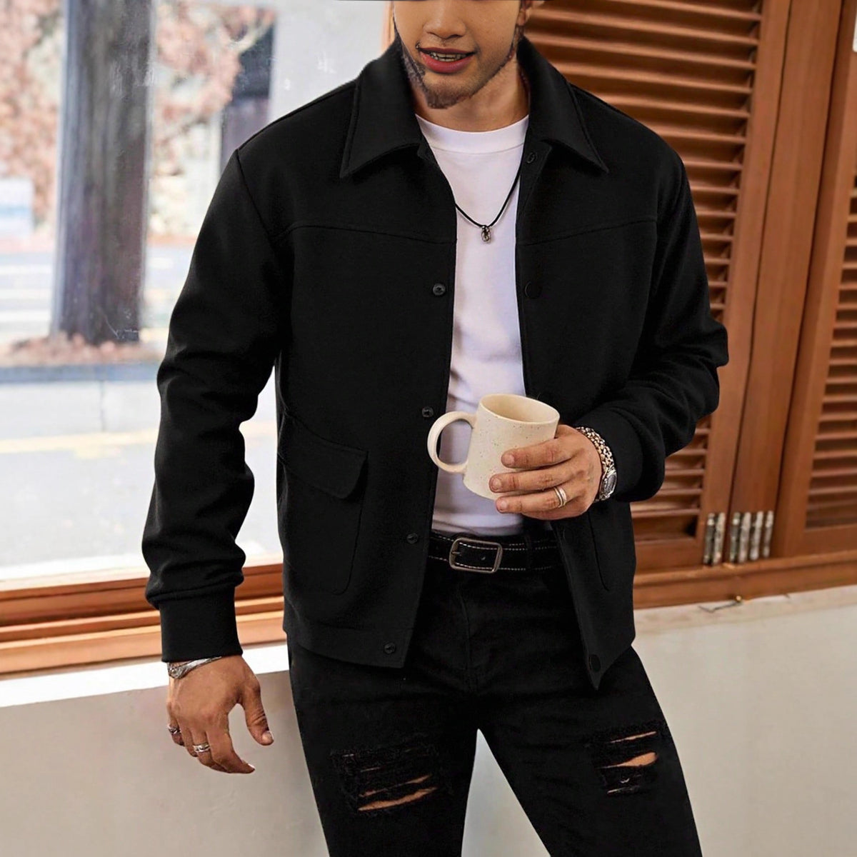 Freizeit-Wolljacke mit Revers für Herren – Bild 4 | LuxeStyle