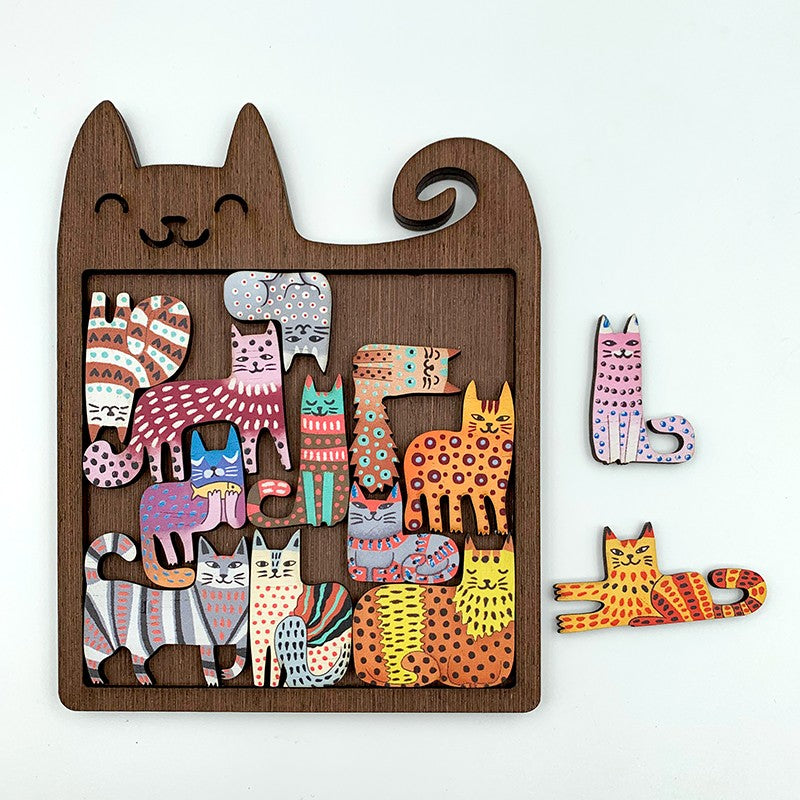 Super Schwieriges Katzen-Alien Holzpuzzle | LuxeStyle