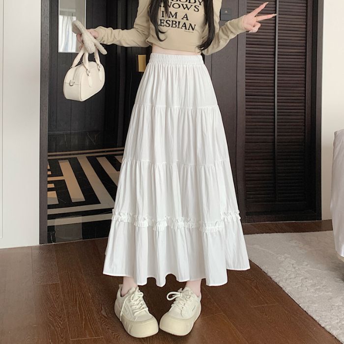 High-Waist Cake Skirt mit Rüschen