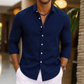 Unisex Langarmhemd aus Baumwoll-Leinen – Bild 1 | LuxeStyle
