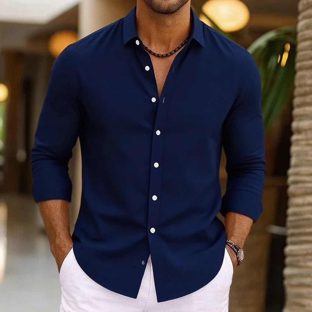 Unisex Langarmhemd aus Baumwoll-Leinen – Bild 6 | LuxeStyle