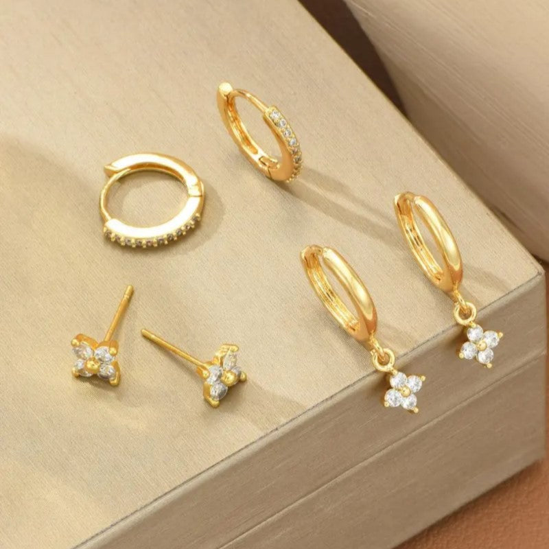 Statement-Ohrring-Set Aurelia Creolen und Stecker Gold