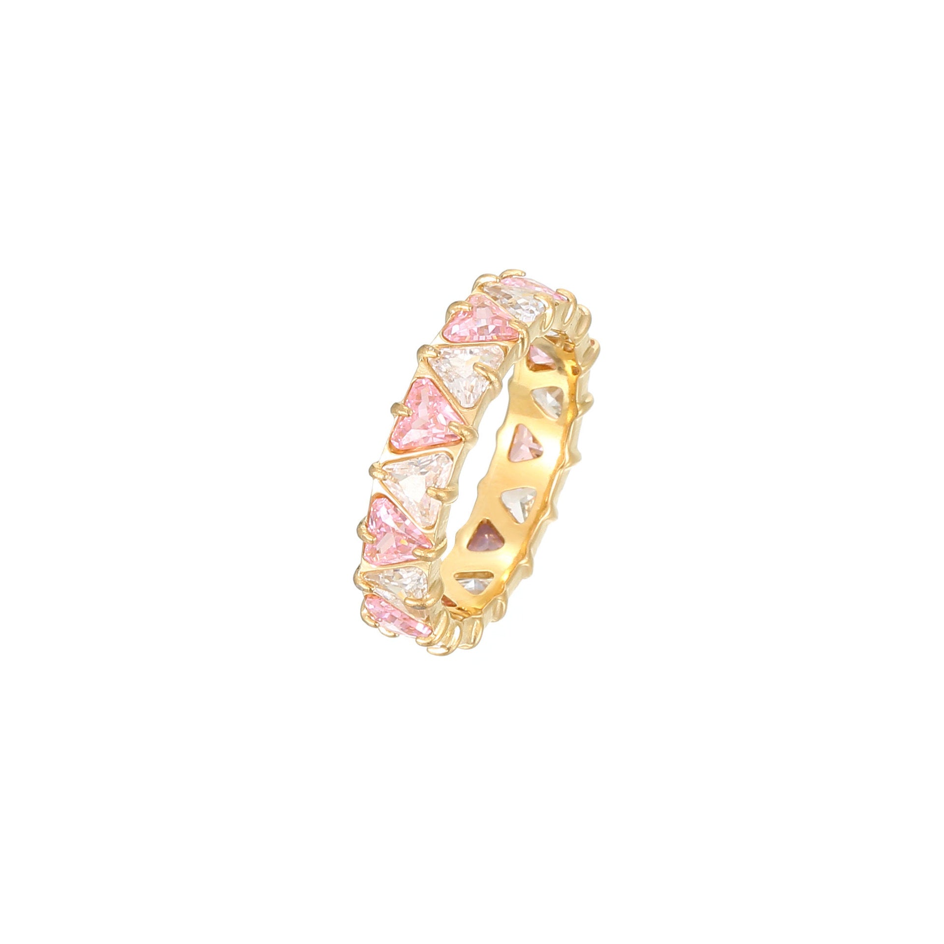 Herzring aus Titanstahl mit Zirkonia