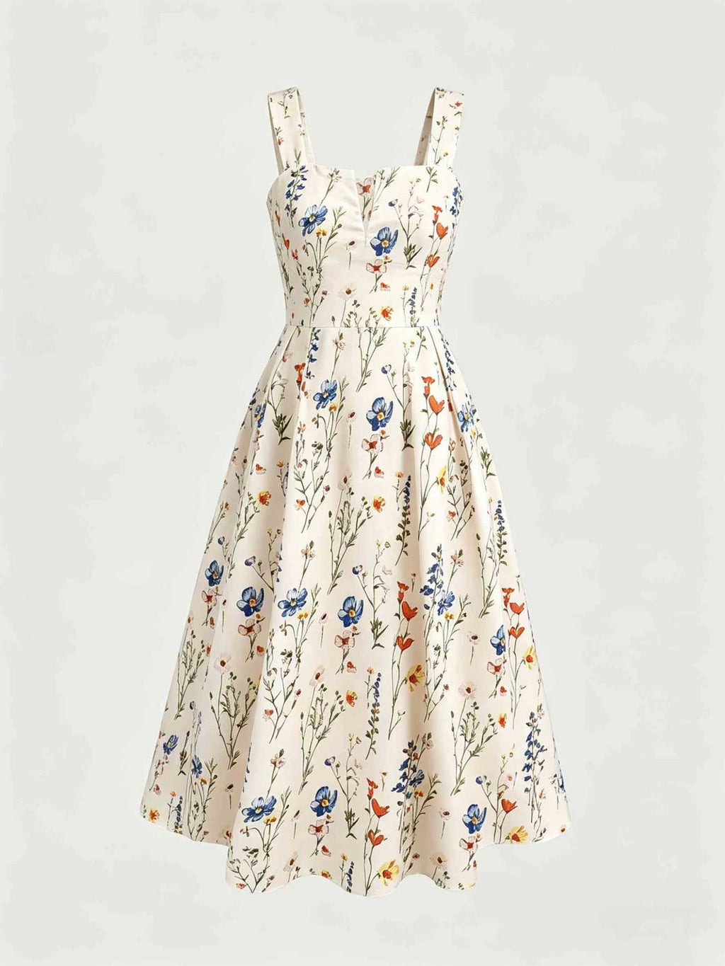 Midikleid mit Zopfmuster und Blumenprint – Bild 1 | LuxeStyle