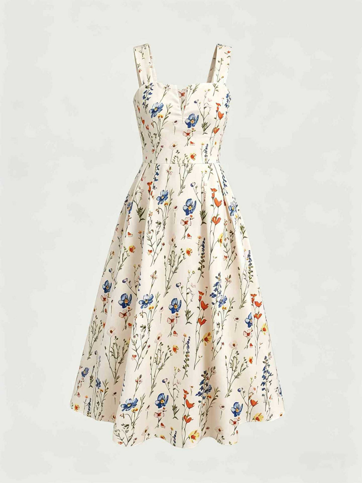 Midikleid mit Zopfmuster und Blumenprint – Bild 1 | LuxeStyle