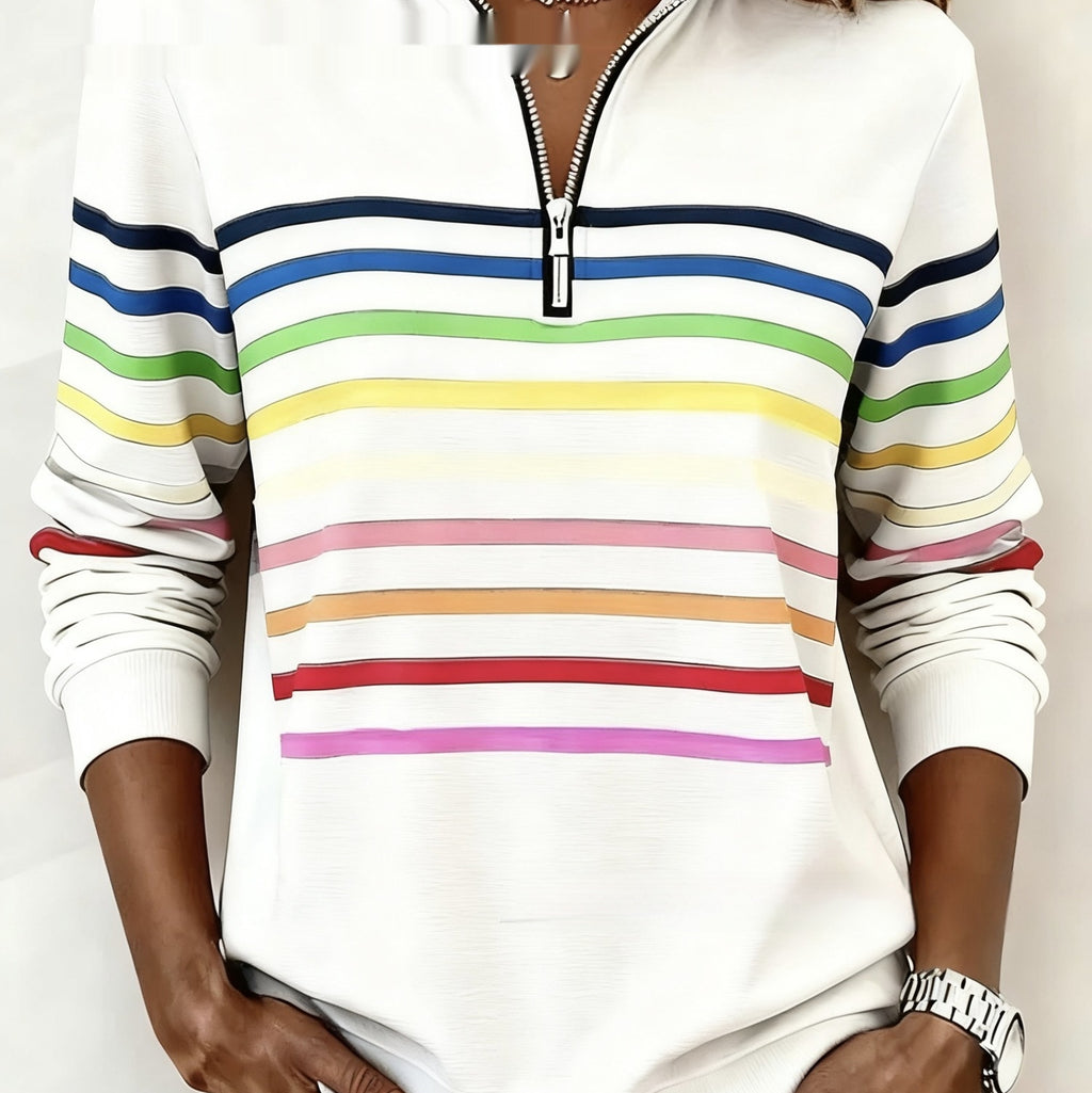 Weihnachts-Sweatshirt mit Print und Reißverschluss