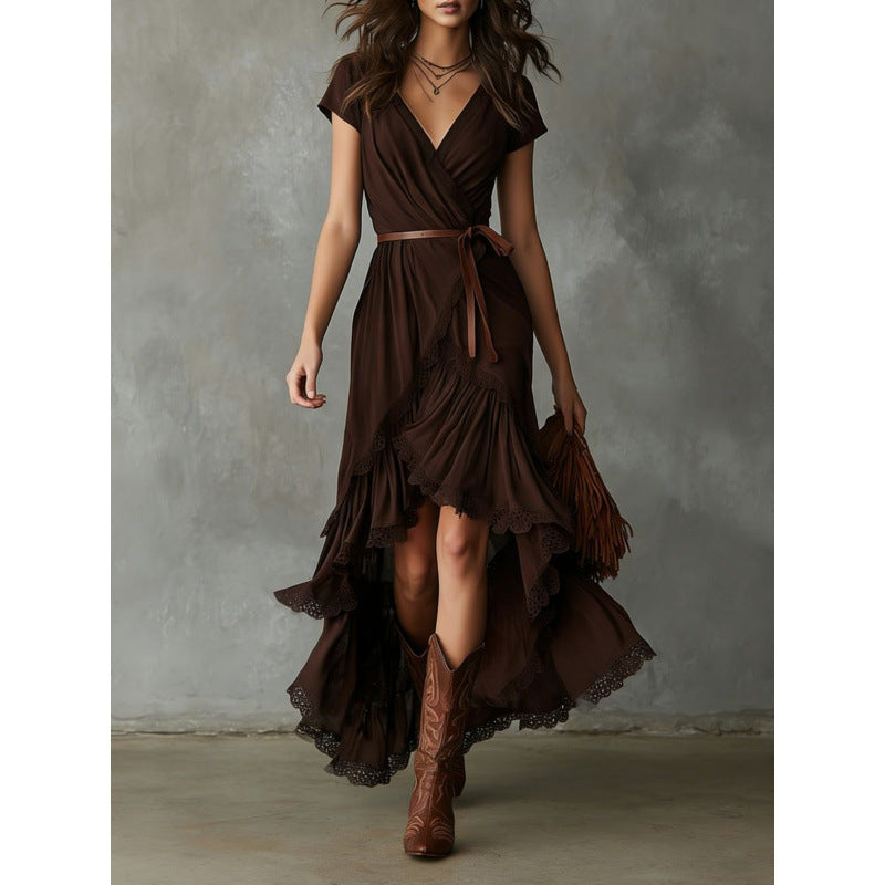 Bohemian-Kleid mit V-Ausschnitt
