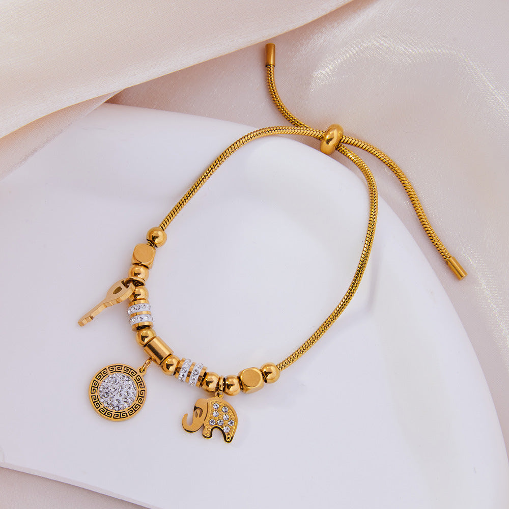 Geometrisches Titanstahl-Armband mit Zirkonia | LuxeStyle