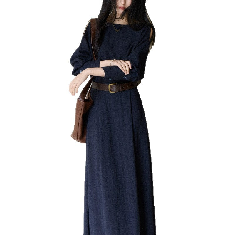 Navy-blauer Drapierter Maxi-Rock – Bild 6 | LuxeStyle