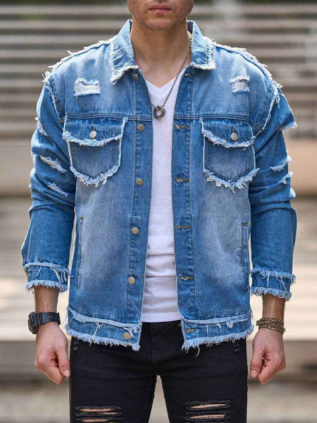 Taillierte Jeansjacke für Herren – Y100S – Ansicht 8