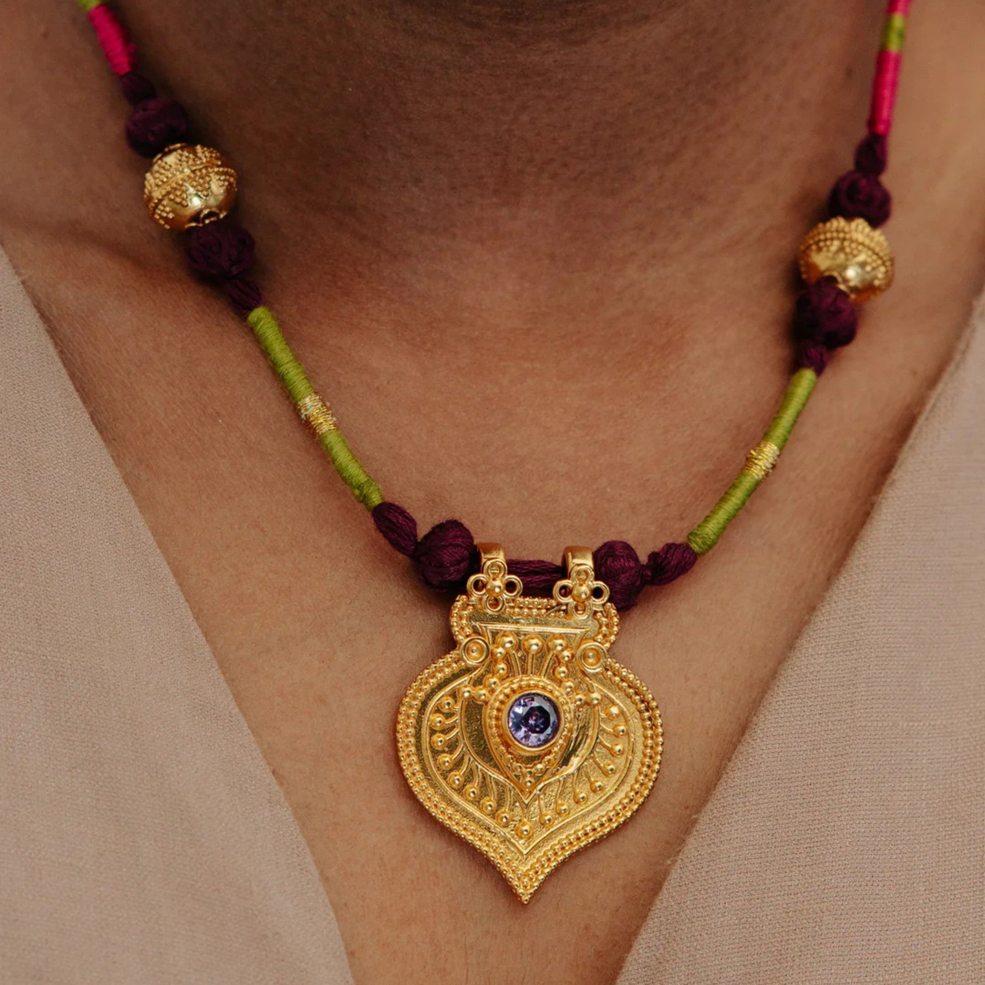 Edelstahl-Halskette mit Evil Eye Anhänger und farbveränderungsbeständi