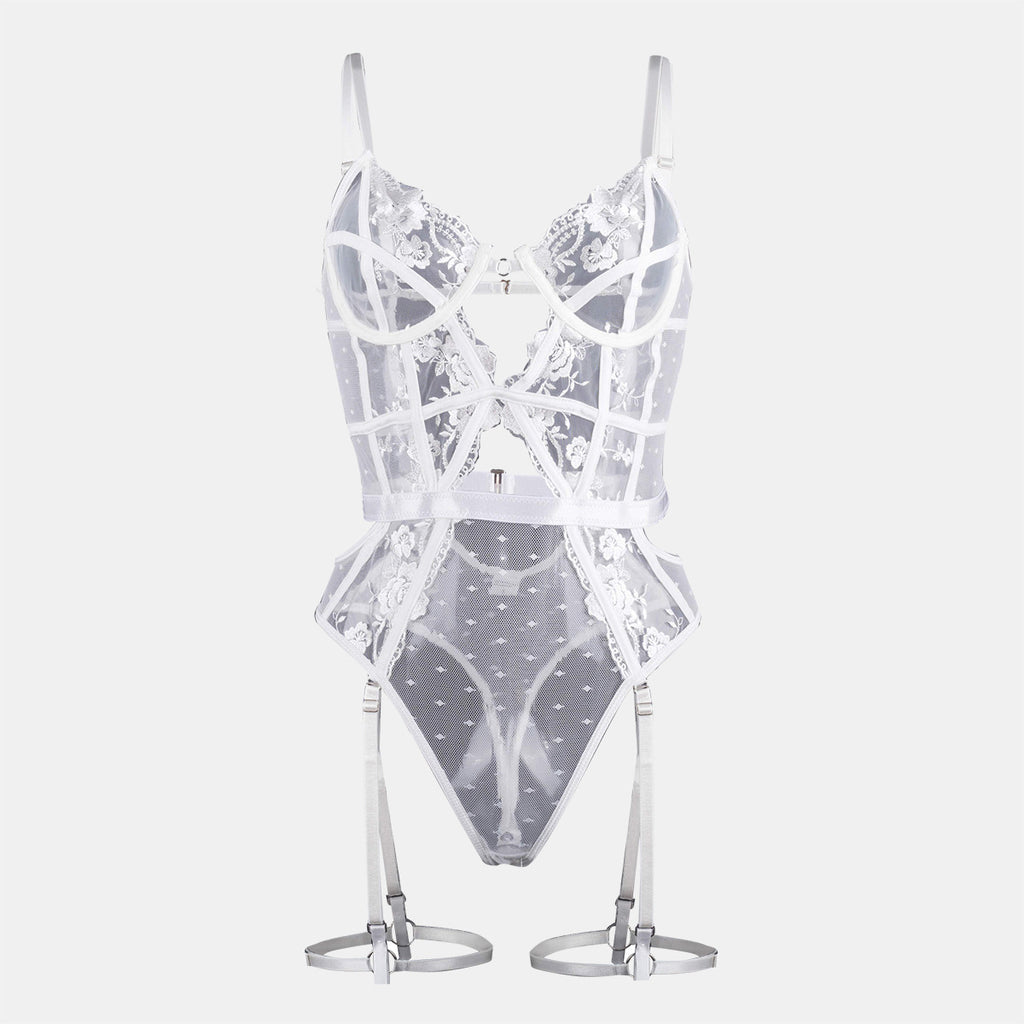Damen Body mit Spitze und Cut-Outs