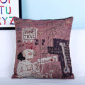 Basquiat Graffiti Kissenbezug aus Baumwollleinen – Bild 1 | LuxeStyle