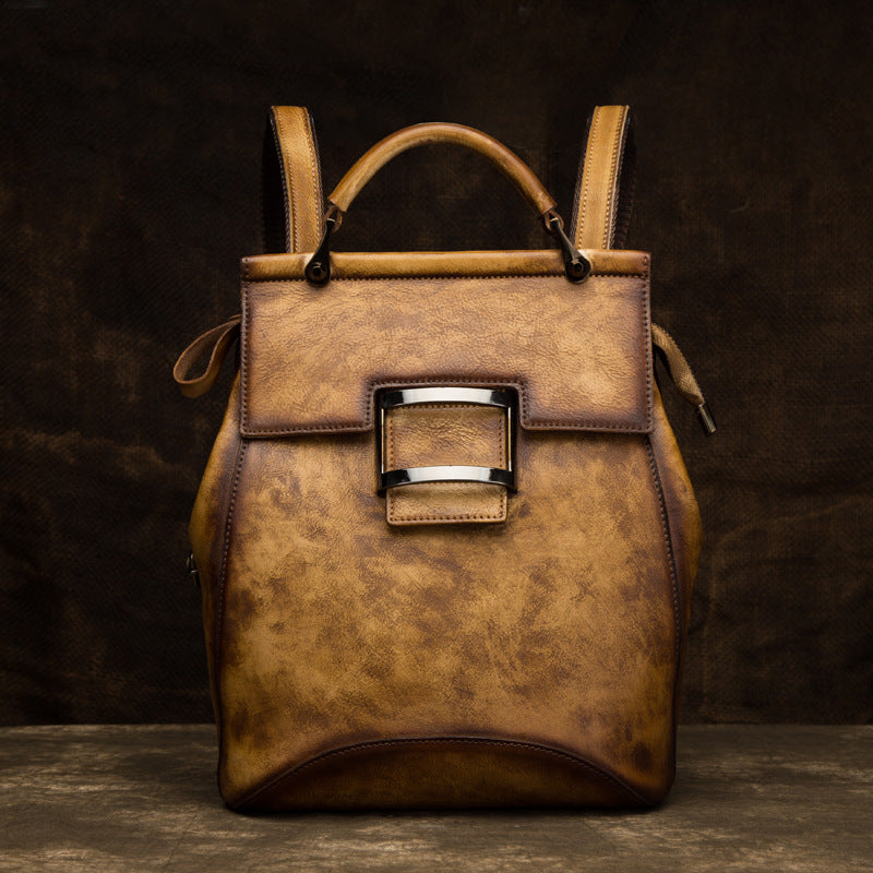 Rucksack aus Rindsleder im Retro-Stil